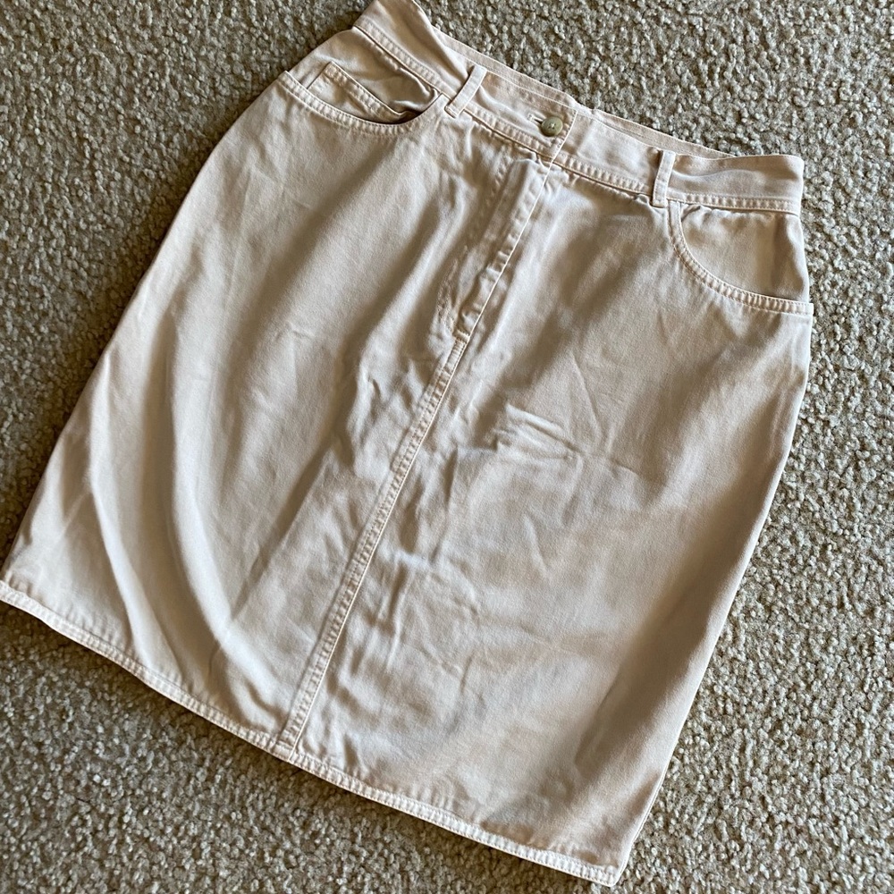 F. by Faconnable Tan Denim Skirt